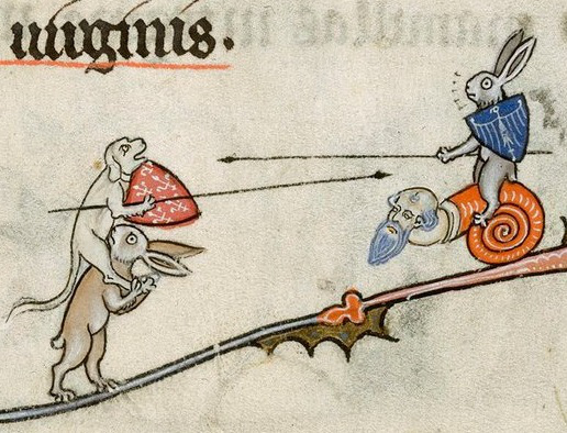 Creatures jousting